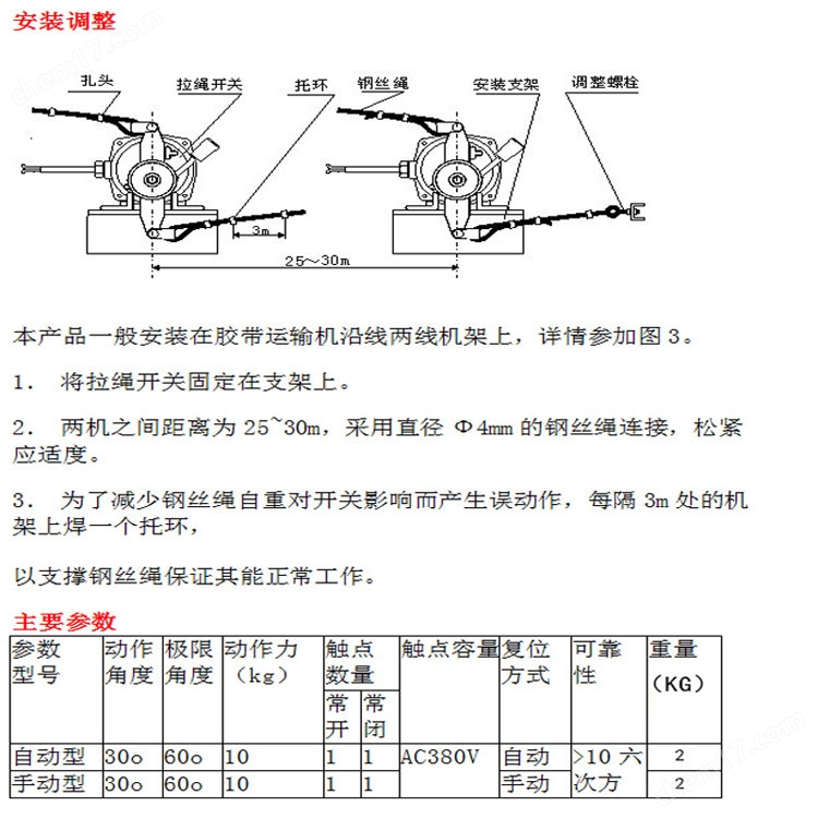 煤矿用拉绳开关WJR-J22RBHAC/DC380V3A